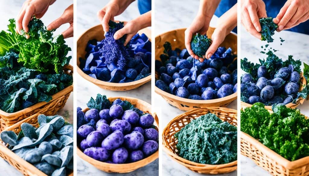 selecting and storing blue vegetables