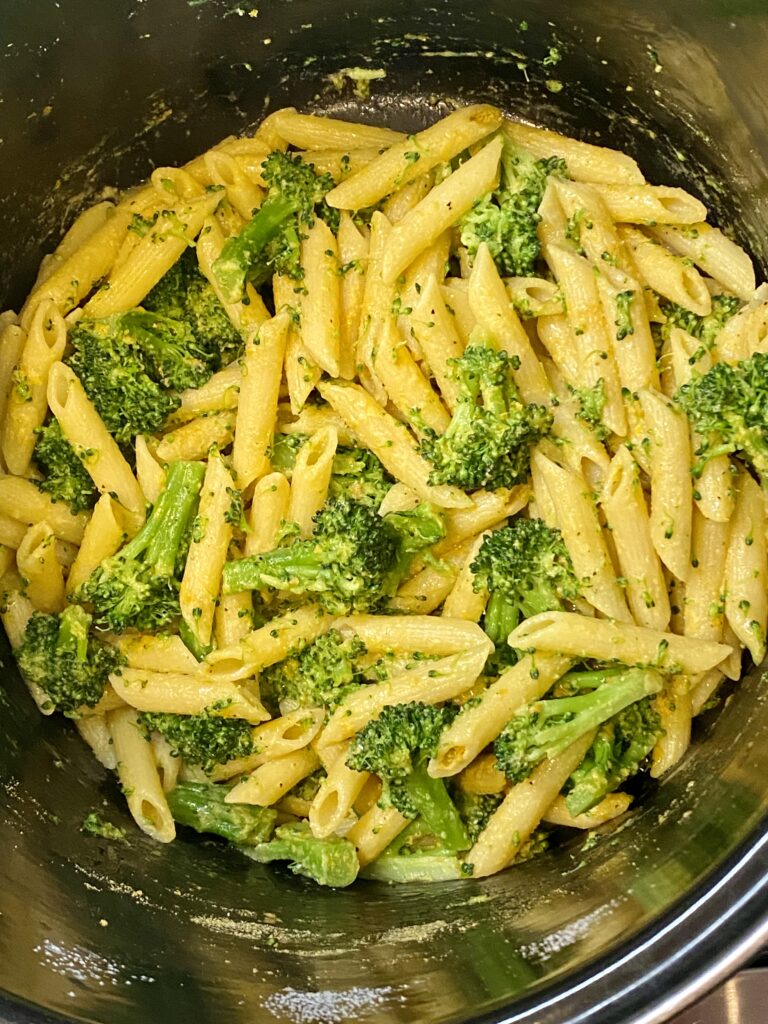 Pasta and broccoli tossed with all remaining ingredients.