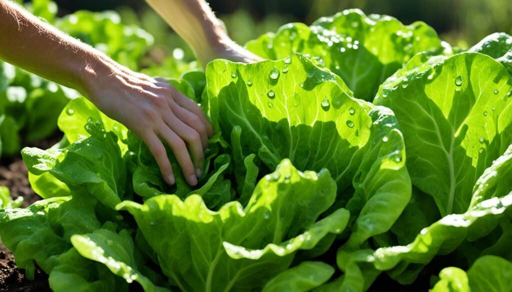 gem lettuce harvest