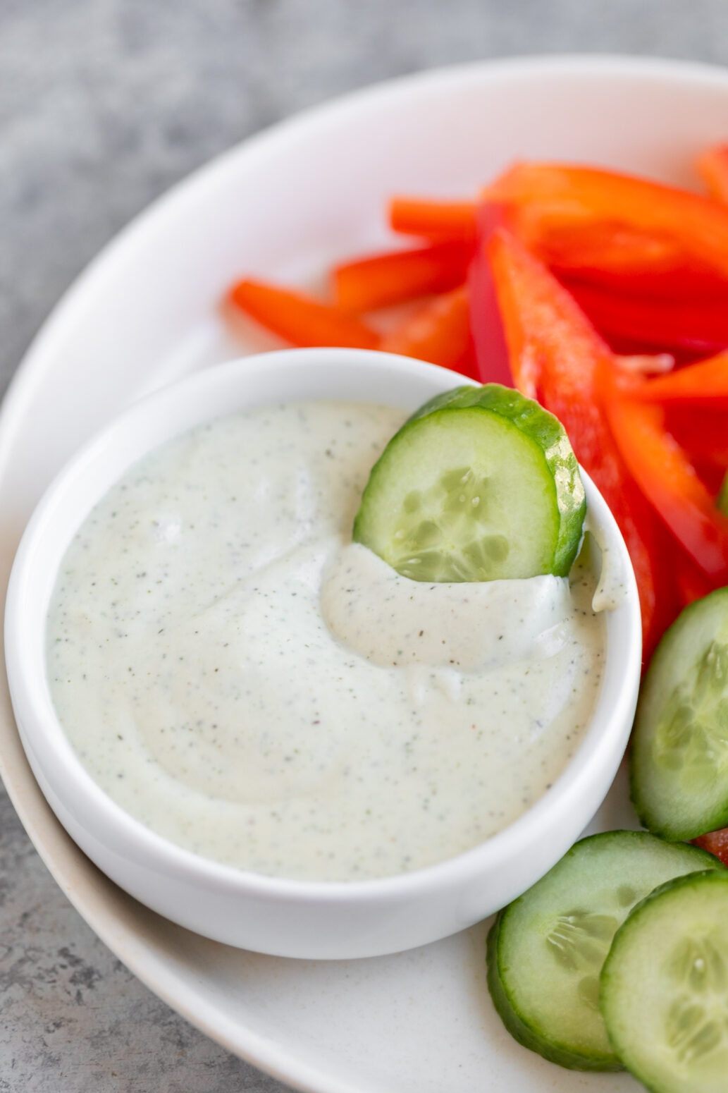 cashew ranch dip with vegetables 